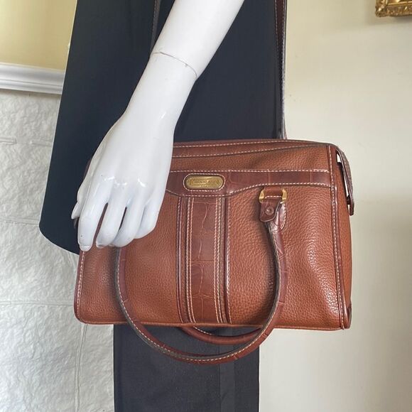 Vintage Carryland USA Brown Leather Satchel Convertible Shoulder Bag - Picture 2 of 12